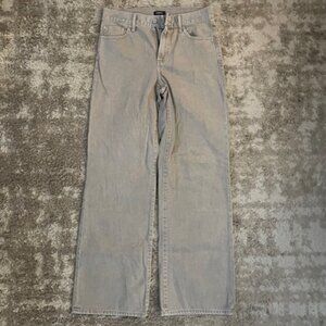 Express Wide Leg High Rise Jeans 6R (Light Grey/Tan color) Excellent Condition